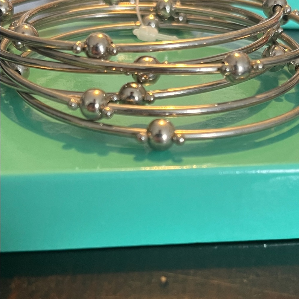 Silver Beaded Bangles - Picture 5 of 12
